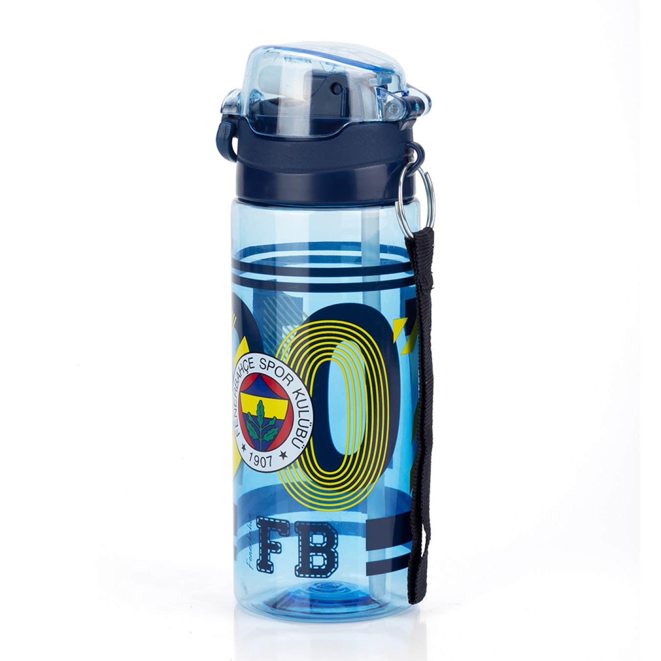 Fenerbahçe Lisanslı 500ml Pipetli Kilitli Kapaklı Mavi Su Matarası - Orijinal FB Taraftar Suluk