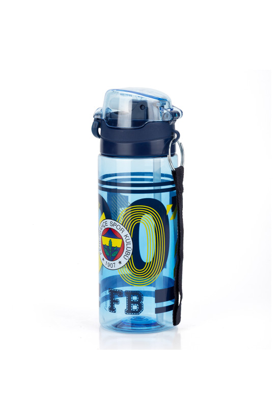 Fenerbahçe Lisanslı 500ml Pipetli Kilitli Kapaklı Mavi Su Matarası - Orijinal FB Taraftar Suluk