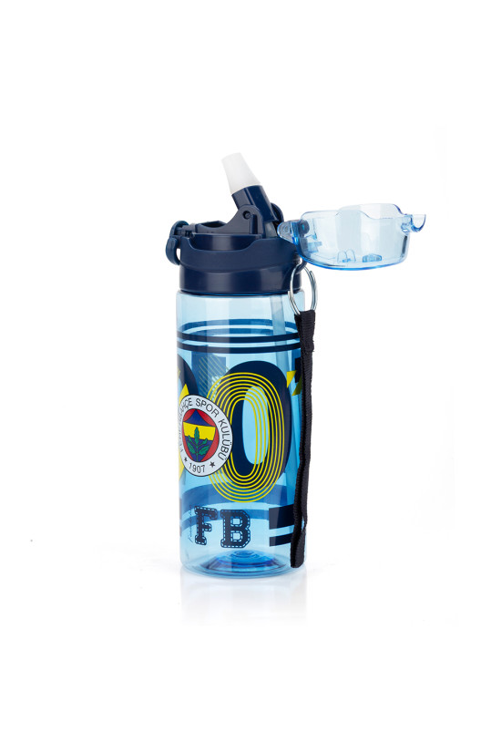 Fenerbahçe Lisanslı 500ml Pipetli Kilitli Kapaklı Mavi Su Matarası - Orijinal FB Taraftar Suluk
