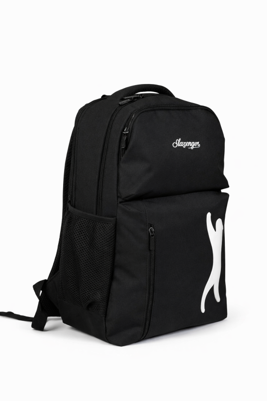 Slazenger Lisanslı Logolu Sırt Çantası - Siyah 3 Bölmeli Sırt Çantası