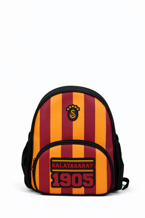 Galatasaray Lisanslı Logo Baskılı Anaokulu Çantası - Sarı Kırmızı 2 Bölmeli Sırt Çantası