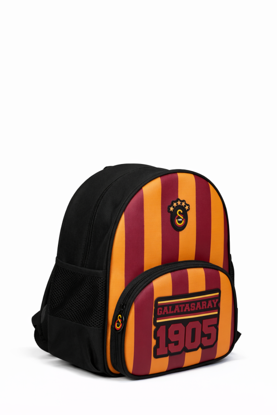 Galatasaray Lisanslı Logo Baskılı Anaokulu Çantası - Sarı Kırmızı 2 Bölmeli Sırt Çantası