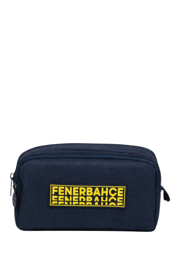Fenerbahçe Lisanslı Lacivert Çift Bölmeli Kalemlik - Yazı Baskılı Su İtici Kumaşlı Kalem Kutusu