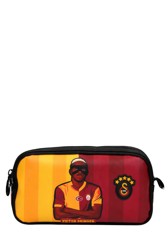 Galatasaray Lisanslı Victor Osimhen Figürlü Kalemlik - Çift Bölmeli Su İtici Kumaşlı Kalem Kutusu