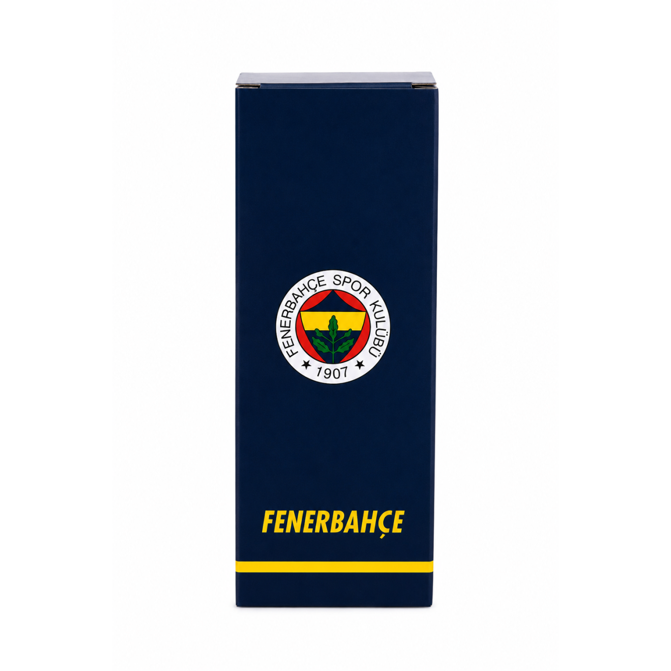 Fenerbahçe Lisanslı Silikon Pipetli Çelik Matara - Çubuklu Desenli Paslanmaz Su Matarası 425 ml