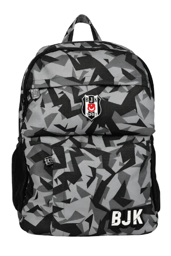 Beşiktaş Lisanslı Kamuflaj Desenli Sırt Çantası - Su İtici Kumaşlı 3 Bölmeli Laptop Okul Çantası