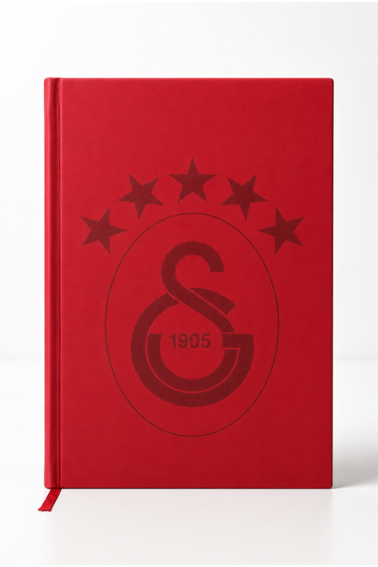 Galatasaray Lisanslı Kırmızı Tarihsiz Ajanda - Çizgili 80 Yaprak Okul ve Ofis Defteri