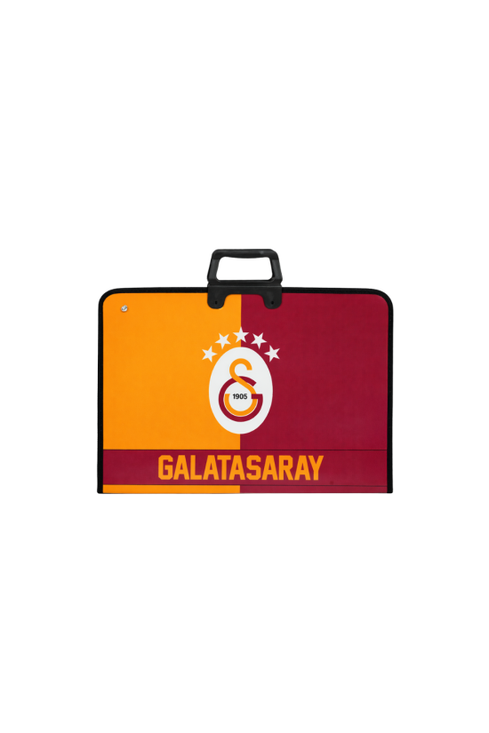 Galatasaray Lisanslı Parçalı Amblem Baskılı Proje Çantası - Askılı Fermuarlı Resim Çantası 35x50 cm