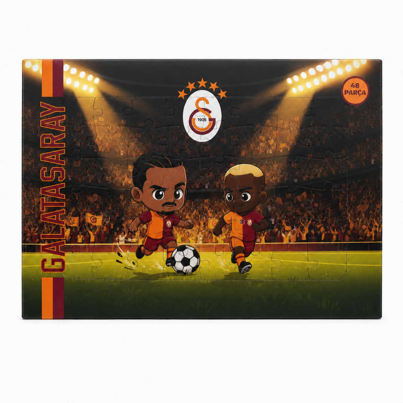 Galatasaray Lisanslı 48 Parça Puzzle - Sané ve Osimhen İllüstrasyonlu Çocuk Yapboz