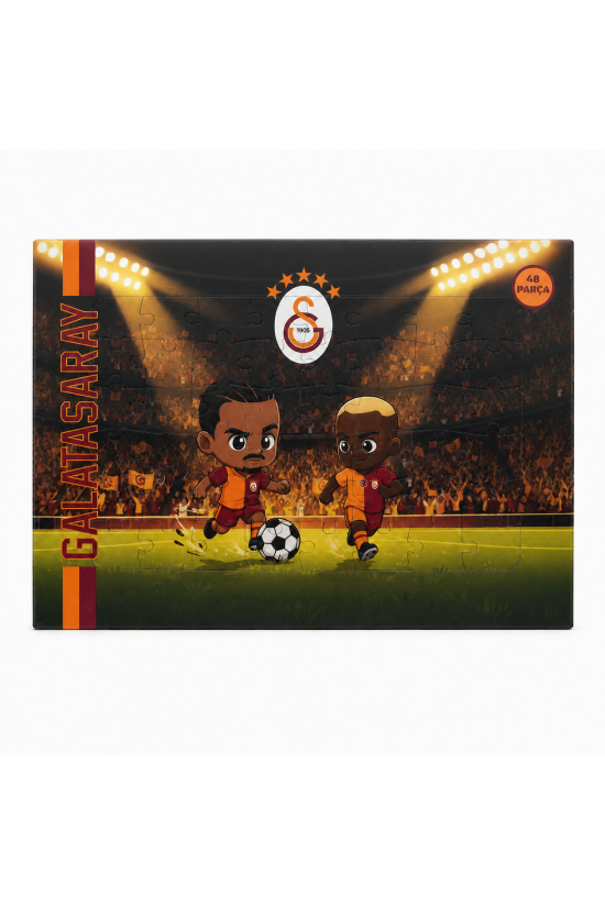Galatasaray Lisanslı 48 Parça Puzzle - Sané ve Osimhen İllüstrasyonlu Çocuk Yapboz