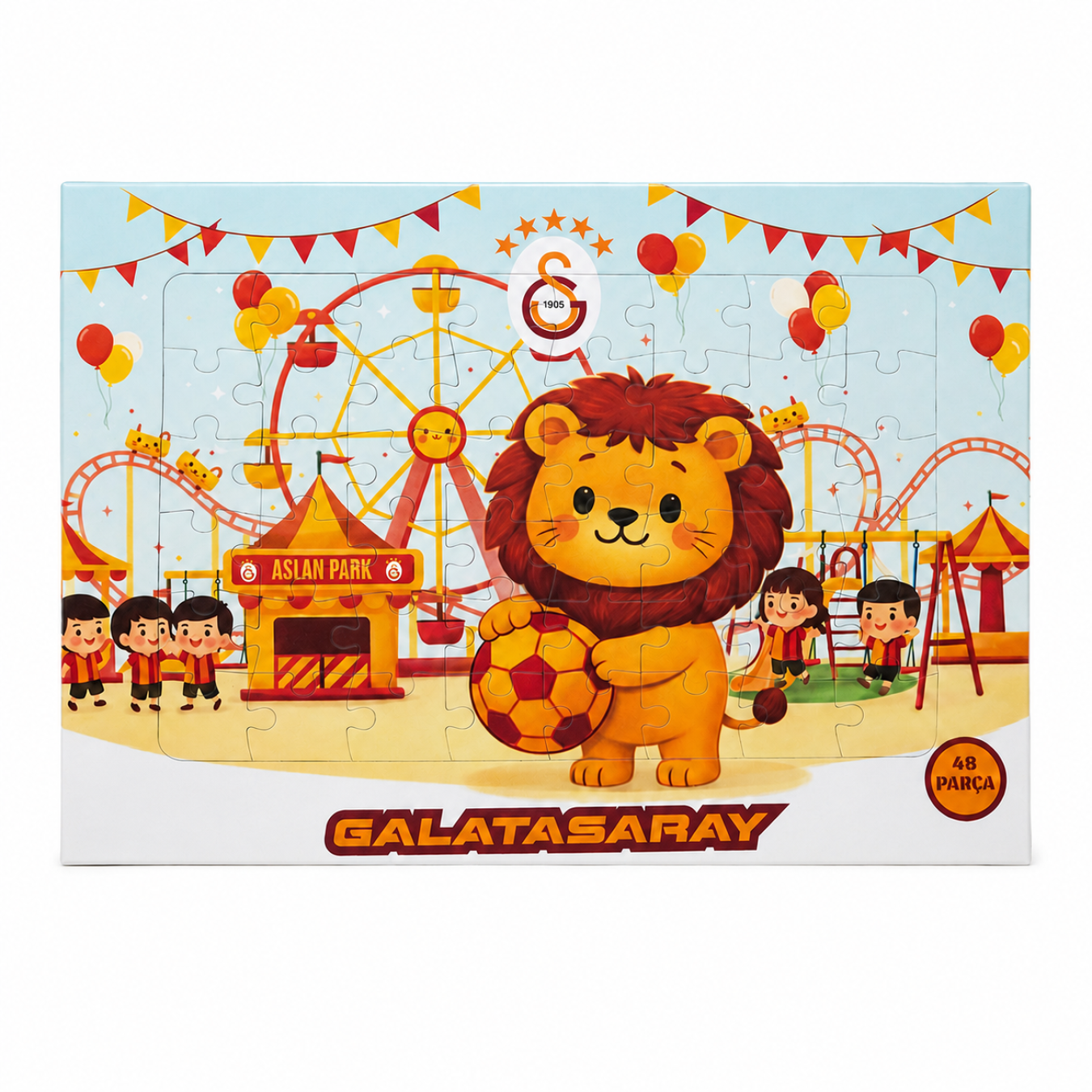 Galatasaray Lisanslı 48 Parça Puzzle - Aslan Park İllüstrasyonlu Çocuk Yapboz