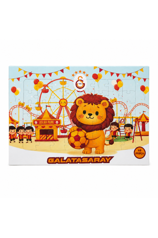 Galatasaray Lisanslı 48 Parça Puzzle - Aslan Park İllüstrasyonlu Çocuk Yapboz