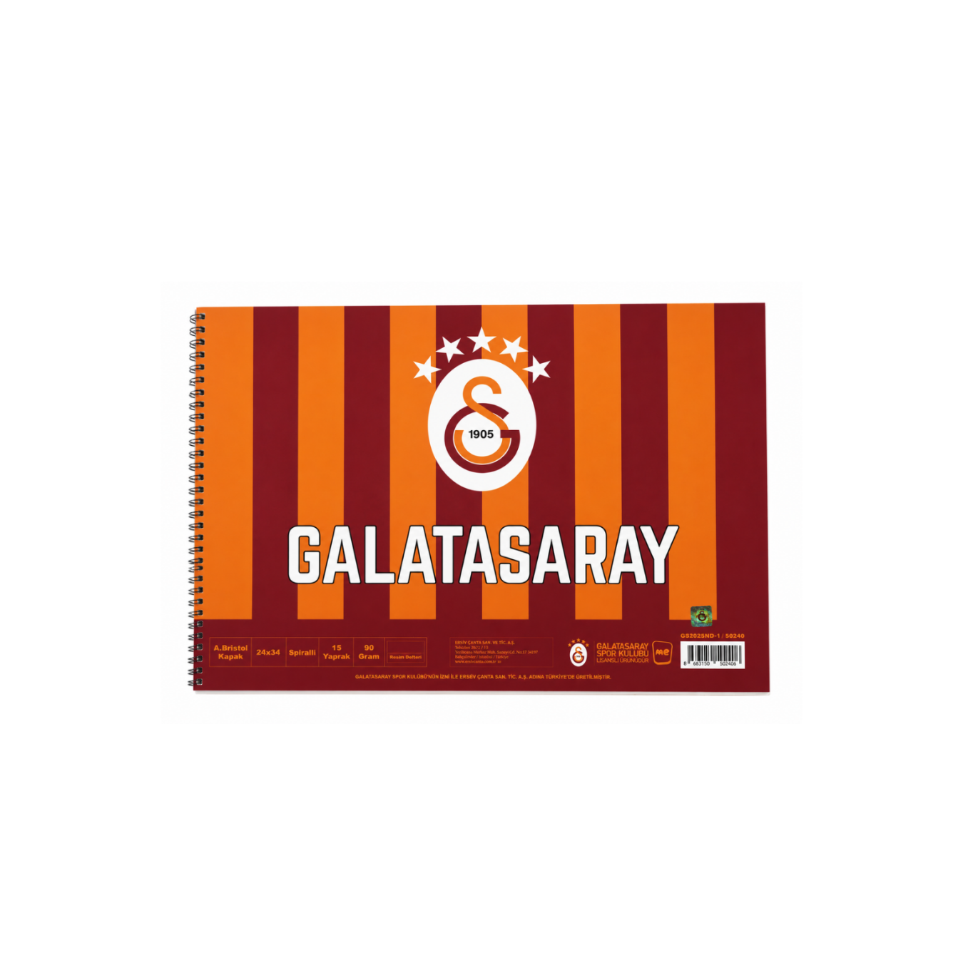 Galatasaray Lisanslı 4'lü Okul Resim Defteri Seti - 24x34 cm Spiralli 15 Yaprak Defter