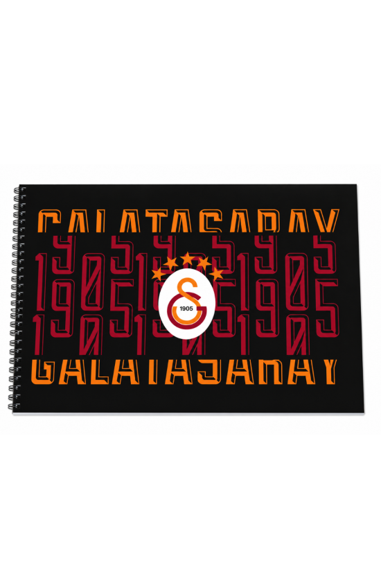 Galatasaray Lisanslı 4'lü Okul Resim Defteri Seti - 24x34 cm Spiralli 15 Yaprak Defter