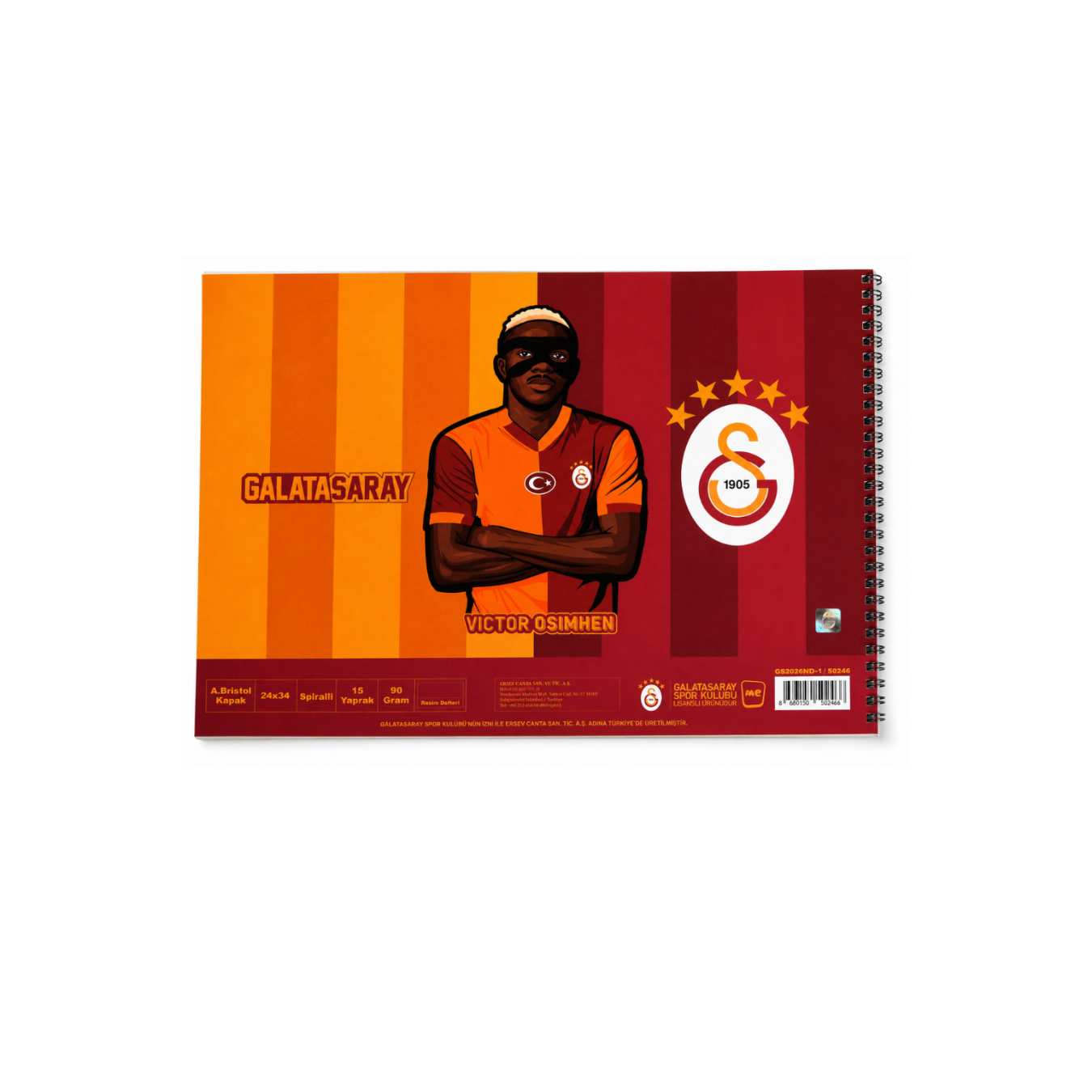 Galatasaray Lisanslı 4'lü Okul Resim Defteri Seti - 24x34 cm Spiralli 15 Yaprak Defter