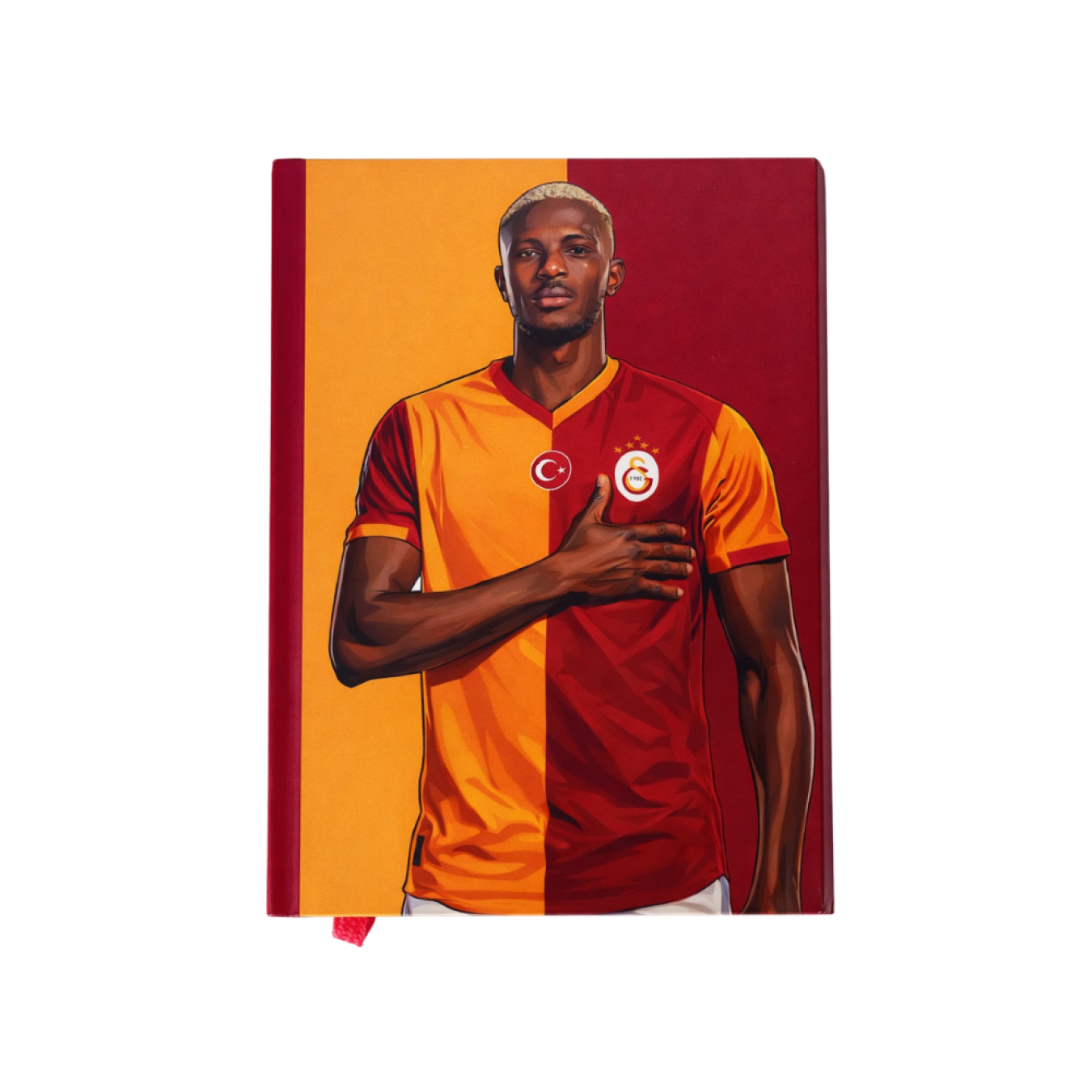 Galatasaray Lisanslı Victor Osimhen Baskılı Defter - Sert Kapak Çizgili Okul Not Defteri 15x21,5 cm