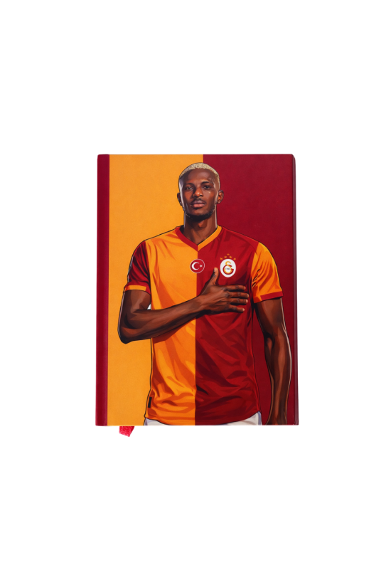 Galatasaray Lisanslı Victor Osimhen Baskılı Defter - Sert Kapak Çizgili Okul Not Defteri 15x21,5 cm