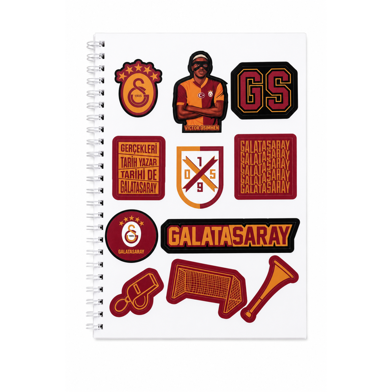 Galatasaray Lisanslı Icardi ve Osimhen Baskılı Sticker Kitabı - 6 Sayfa 70 Parça Çıkartma Albümü