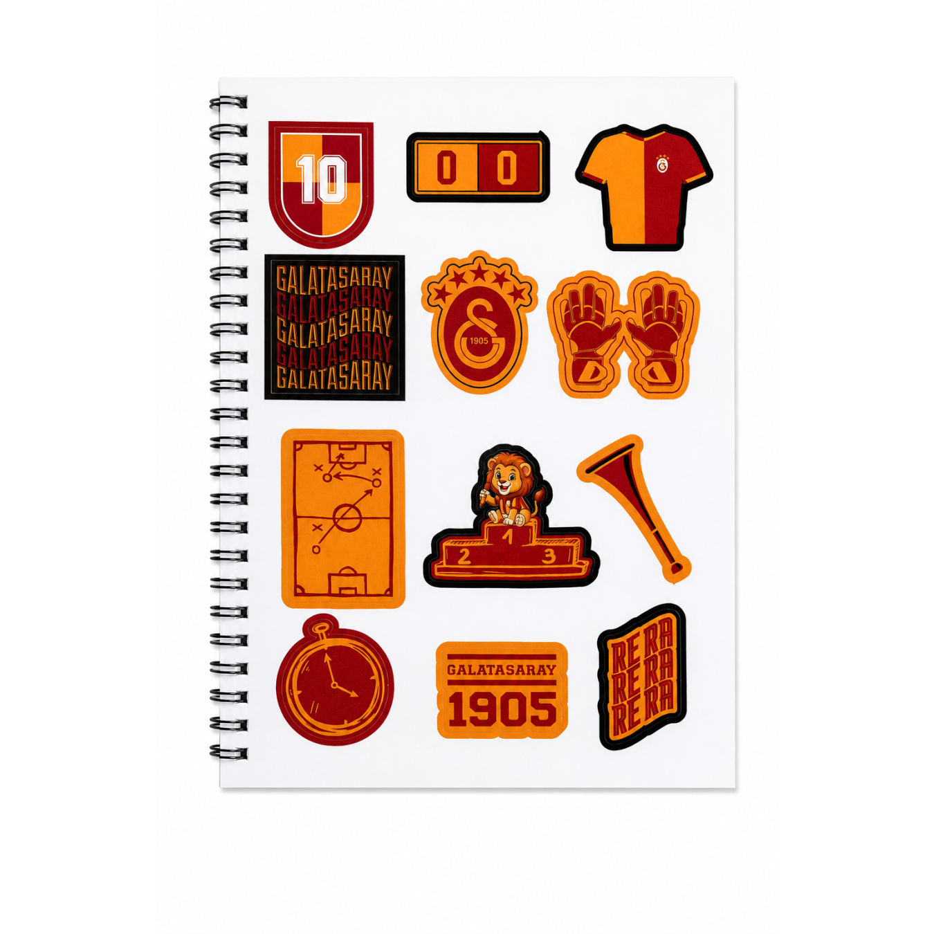 Galatasaray Lisanslı Icardi ve Osimhen Baskılı Sticker Kitabı - 6 Sayfa 70 Parça Çıkartma Albümü