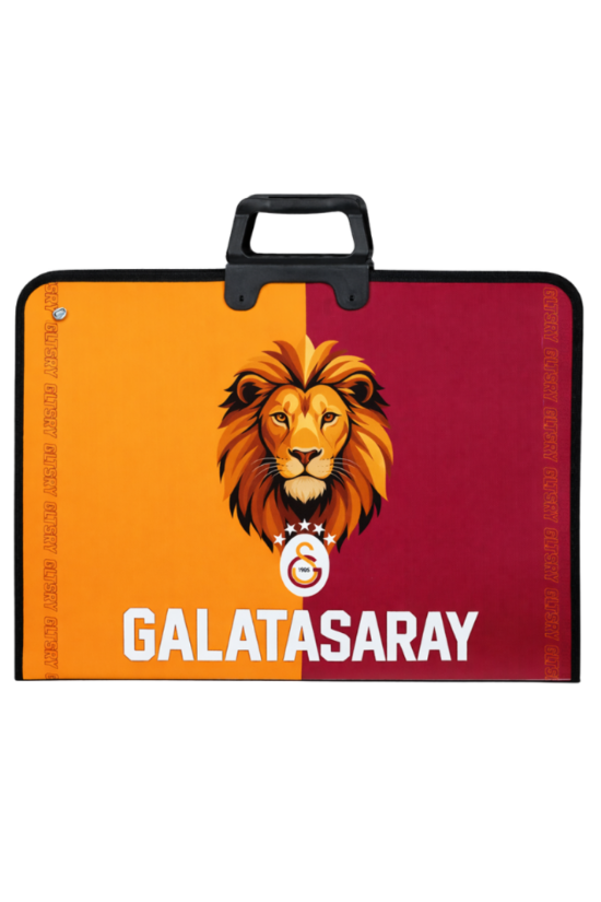 Galatasaray Lisanslı Parçalı Aslan Baskılı Proje Çantası - Askılı Fermuarlı Resim Çantası 35x50 cm