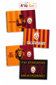 Galatasaray Lisanslı 4'lü Okul Resim Defteri Seti - 24x34 cm Spiralli 15 Yaprak Defter