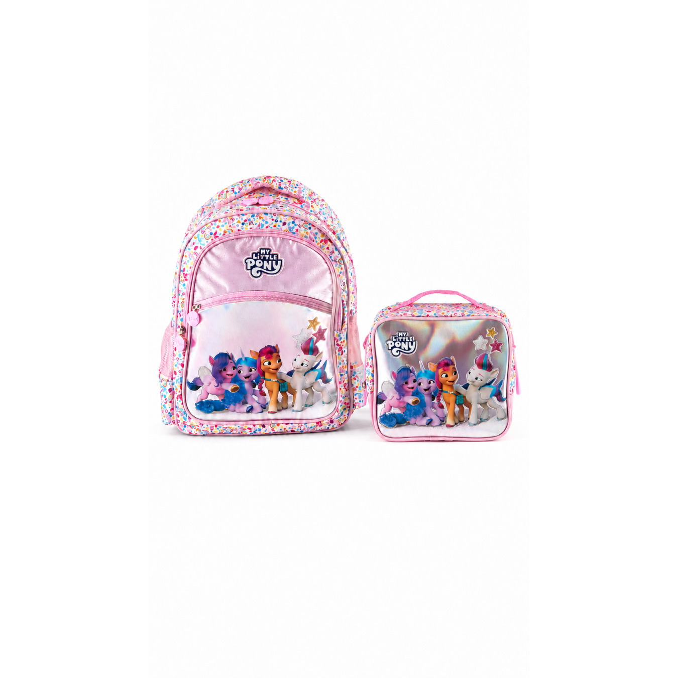 My Little Pony Lisanslı Okul Çantası ve Beslenme Çantası İkili Okul Seti Pembe Simli