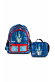 Transformers Optimus Prime Lisanslı PVC Ön Panelli İlkokul Çantası ve Beslenme Çantası İkili Okul Seti Mavi