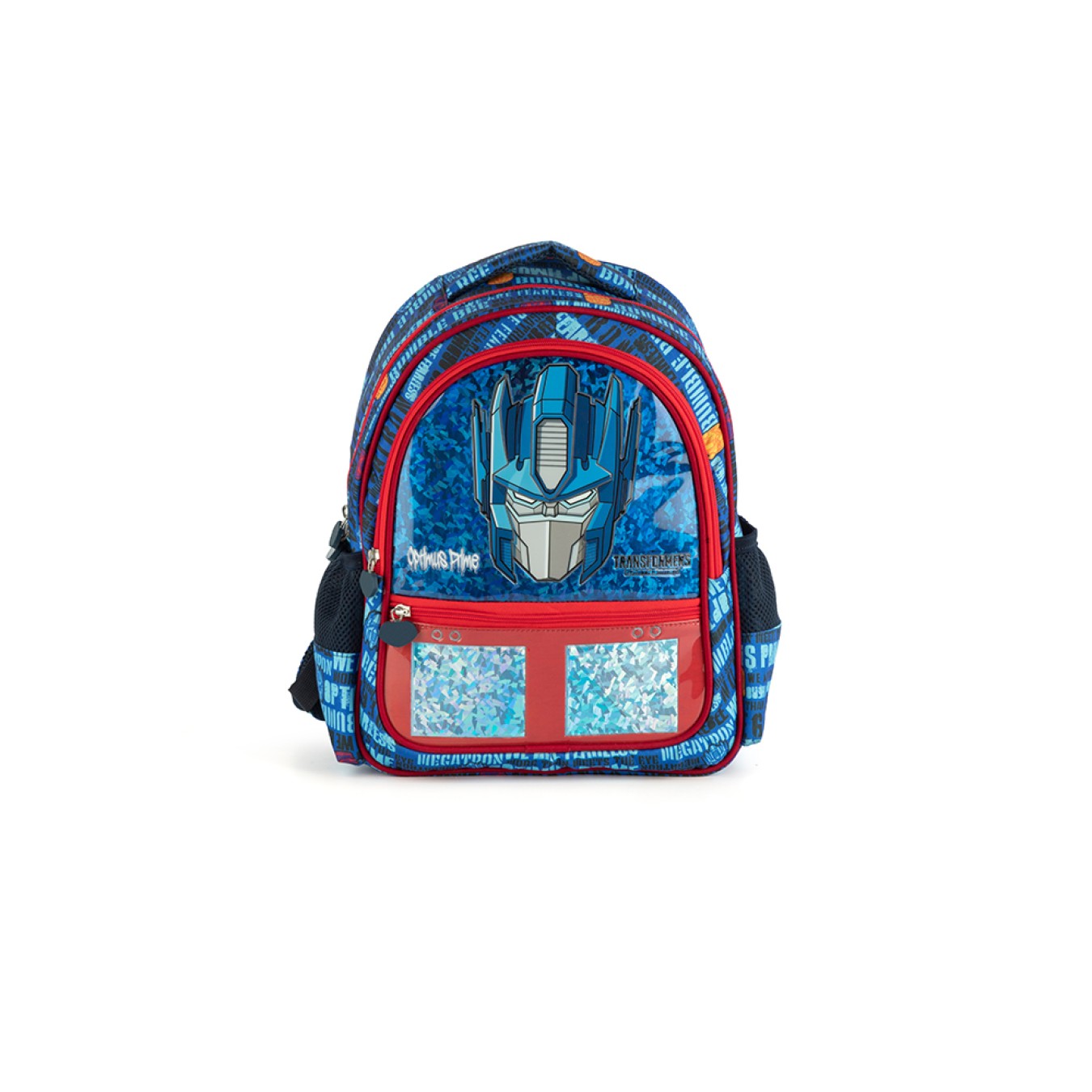Transformers Optimus Prime Lisanslı PVC Ön Panelli İlkokul Çantası ve Beslenme Çantası İkili Okul Seti Mavi