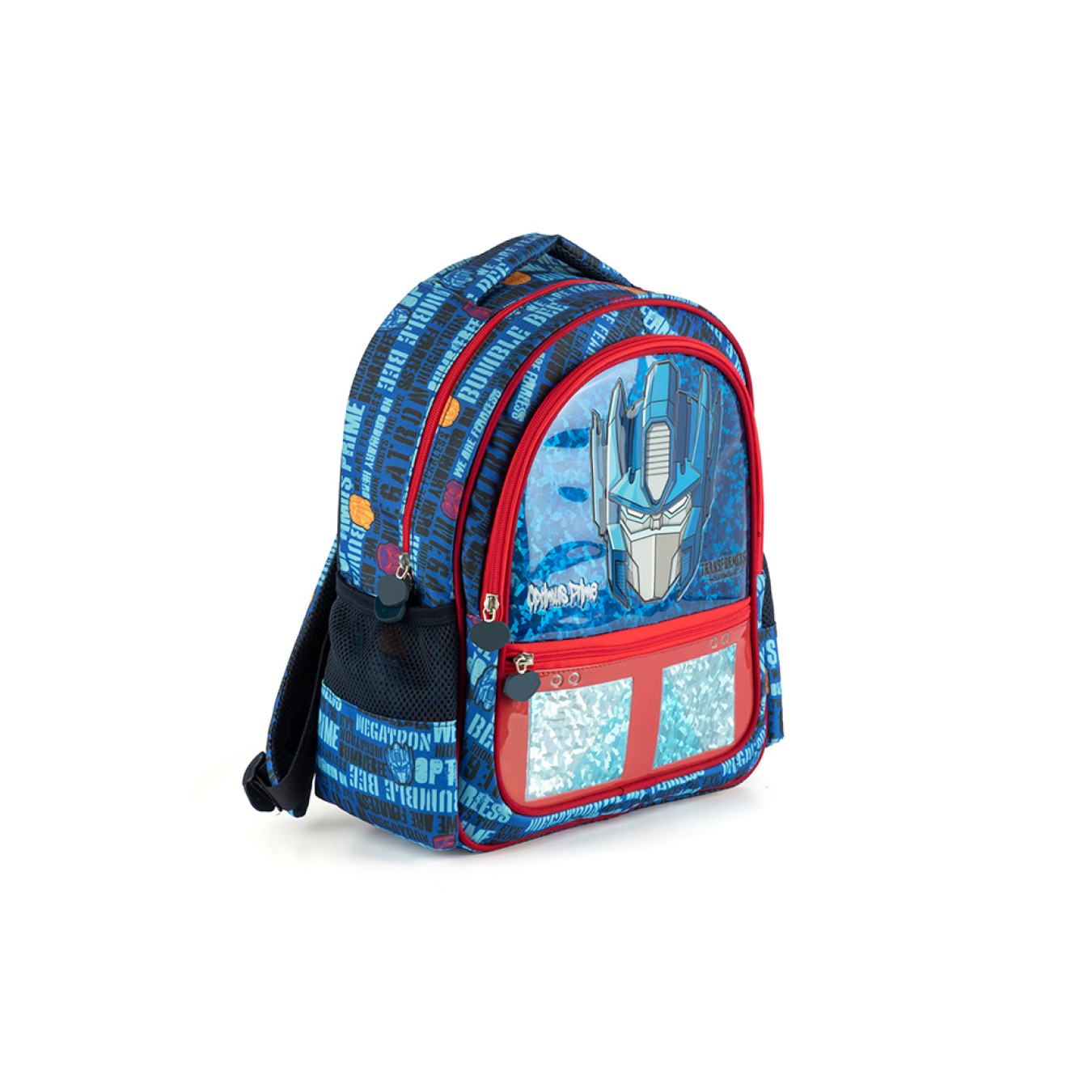 Transformers Optimus Prime Lisanslı PVC Ön Panelli İlkokul Çantası ve Beslenme Çantası İkili Okul Seti Mavi