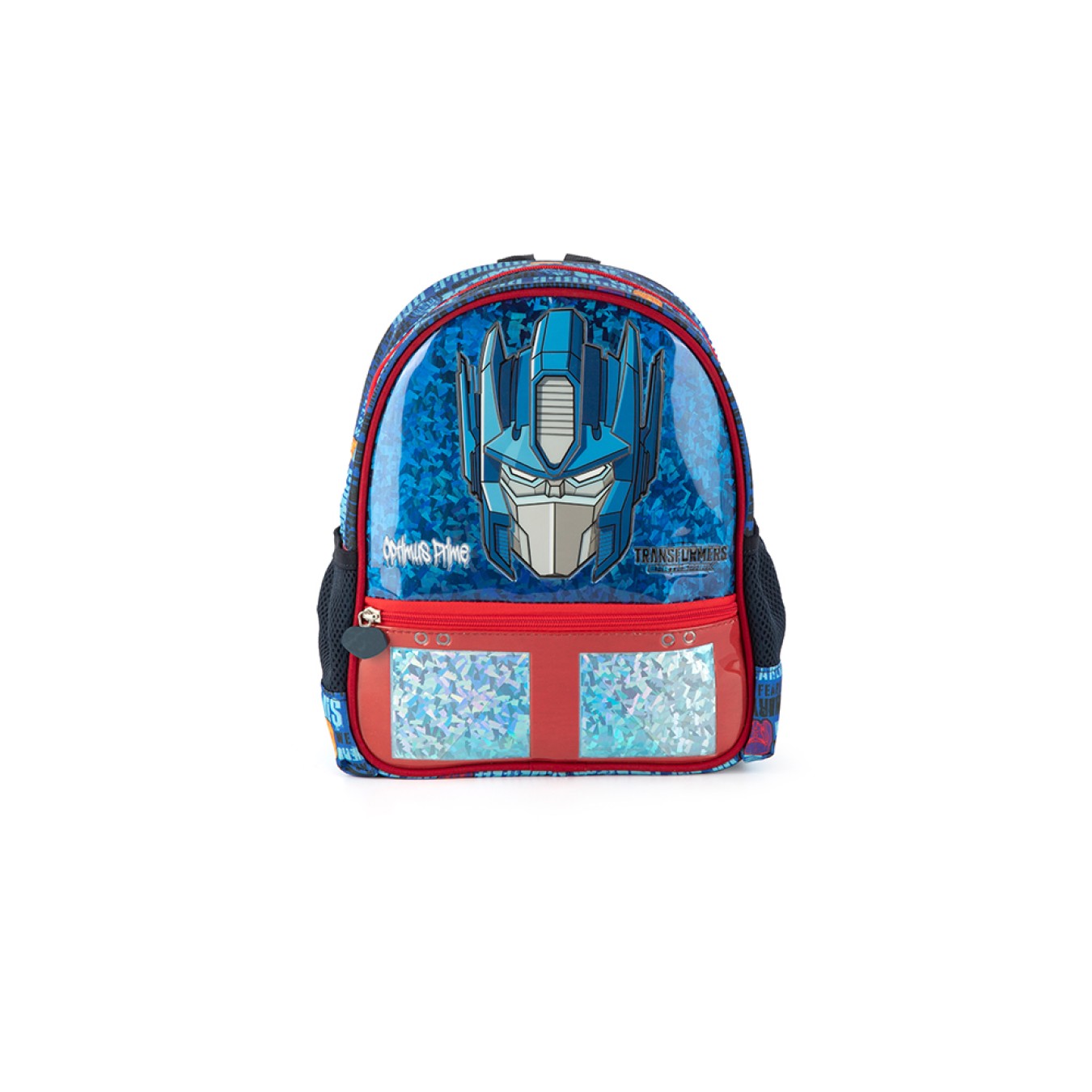 Transformers Optimus Prime Lisanslı PVC Ön Panelli Anaokulu Çantası ve Beslenme Çantası İkili Okul Seti Mavi