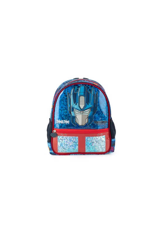 Transformers Optimus Prime Lisanslı PVC Ön Panelli Anaokulu Çantası ve Beslenme Çantası İkili Okul Seti Mavi