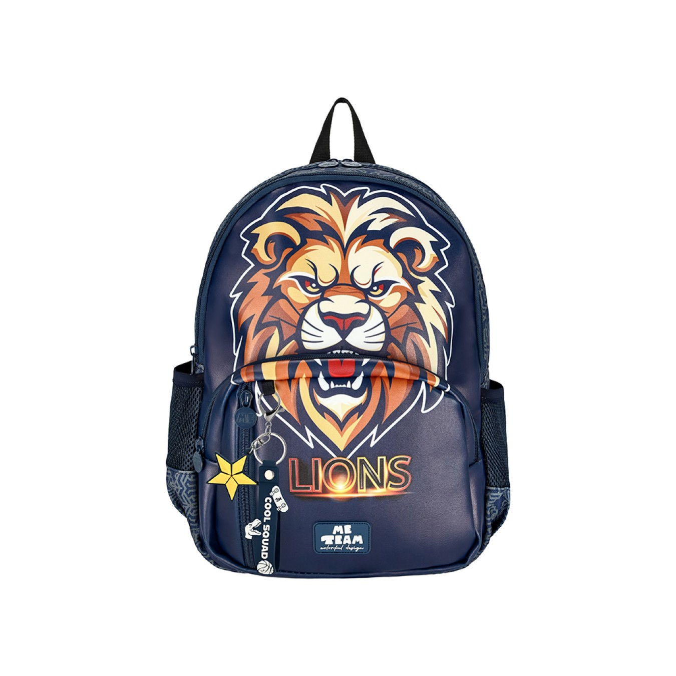ME TEAM Lions Aslan Baskılı İlkokul Çantası Beslenme Çantası ve Kalemlik Üçlü Okul Seti Lacivert