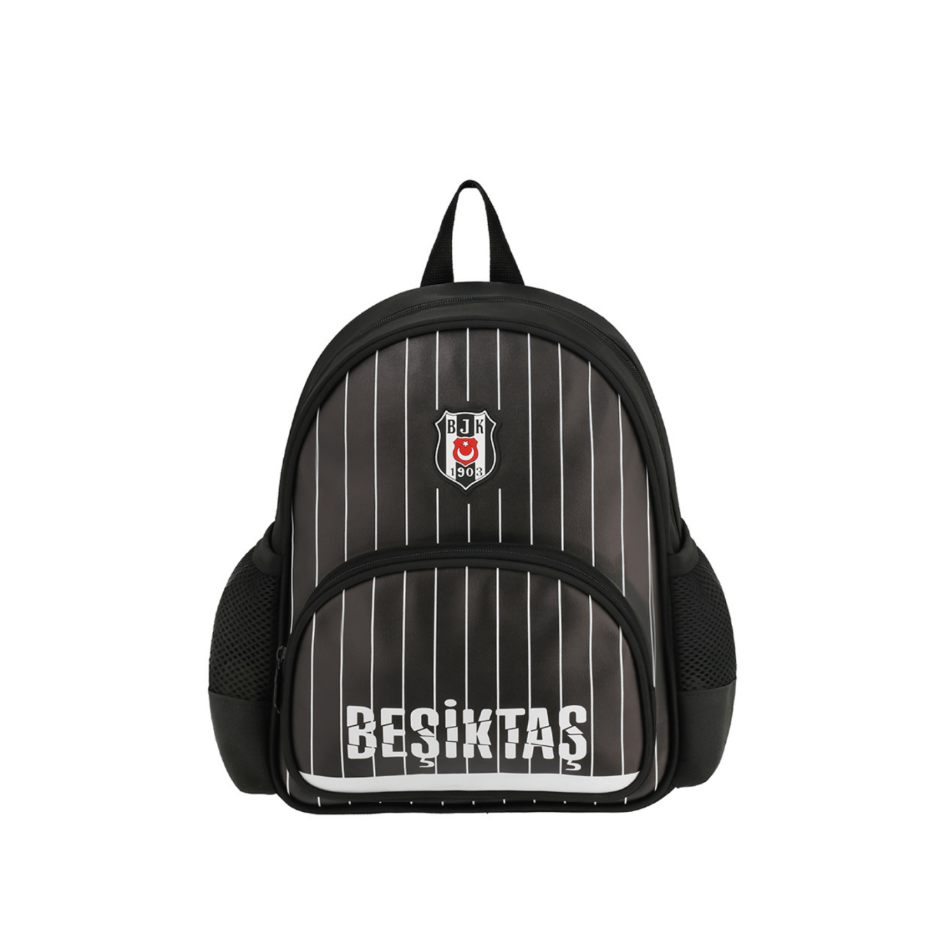 Beşiktaş Lisanslı Siyah Beyaz Orijinal Suni Deri Anaokulu çantası