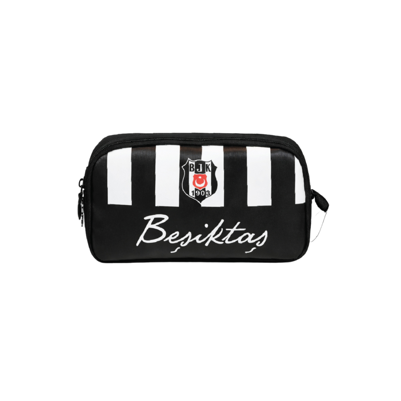 Beşiktaş Lisanslı Kalem Çantası - Siyah Beyaz Çift Bölmeli Taraftar Kalemliği