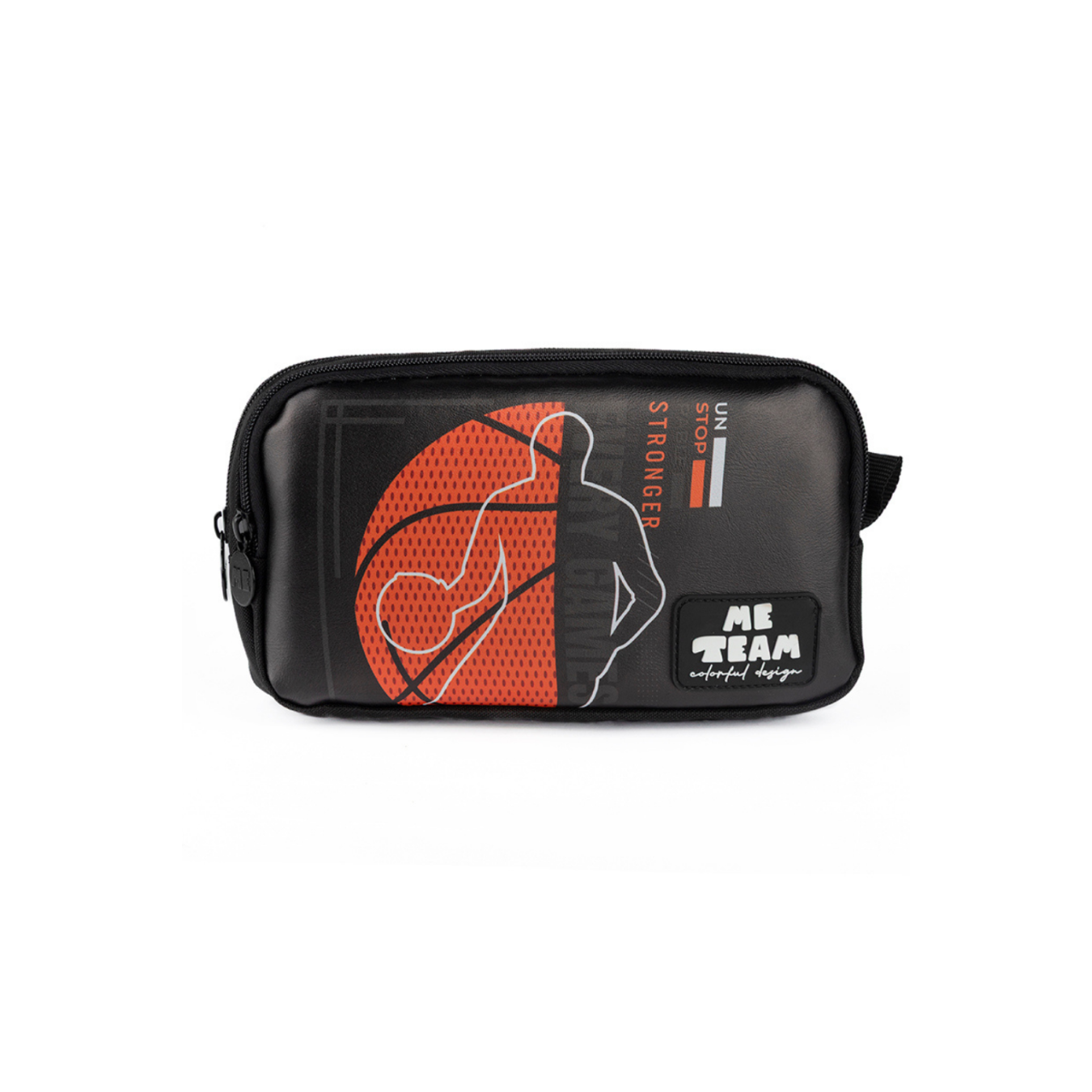 Me Team Lisanslı Baskılı Kalemlik - Siyah 2 Bölmeli Basketbol Temalı Kalem Çantası