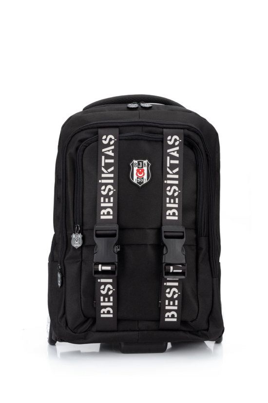 Beşiktaş Lisanslı Logo Detaylı Siyah Orijinal Tekerlekli Trolley Okul çantası