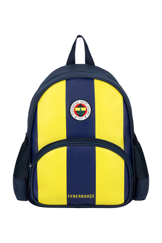 Fenerbahçe Lisanslı Sarı Lacivert Orijinal Suni Deri Anaokulu çantası