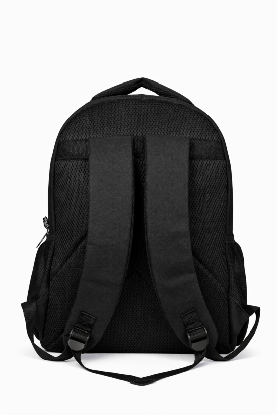 Beşiktaş Lisanslı 4 Bölmeli Dama Desenli Okul Çantası - Rubber Logolu Su İtici Kumaşlı Okul Sırt Çantası