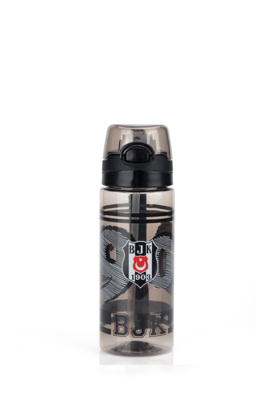 Beşiktaş Lisanslı 500ml Pipetli Kilitli Kapaklı Siyah Matara - Orijinal BJK Taraftar Suluk