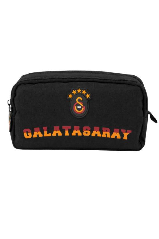 Galatasaray Lisanslı 5 Yıldızlı Kalemlik - Siyah Sarı Kırmızı 2 Bölmeli Kalem Kutusu