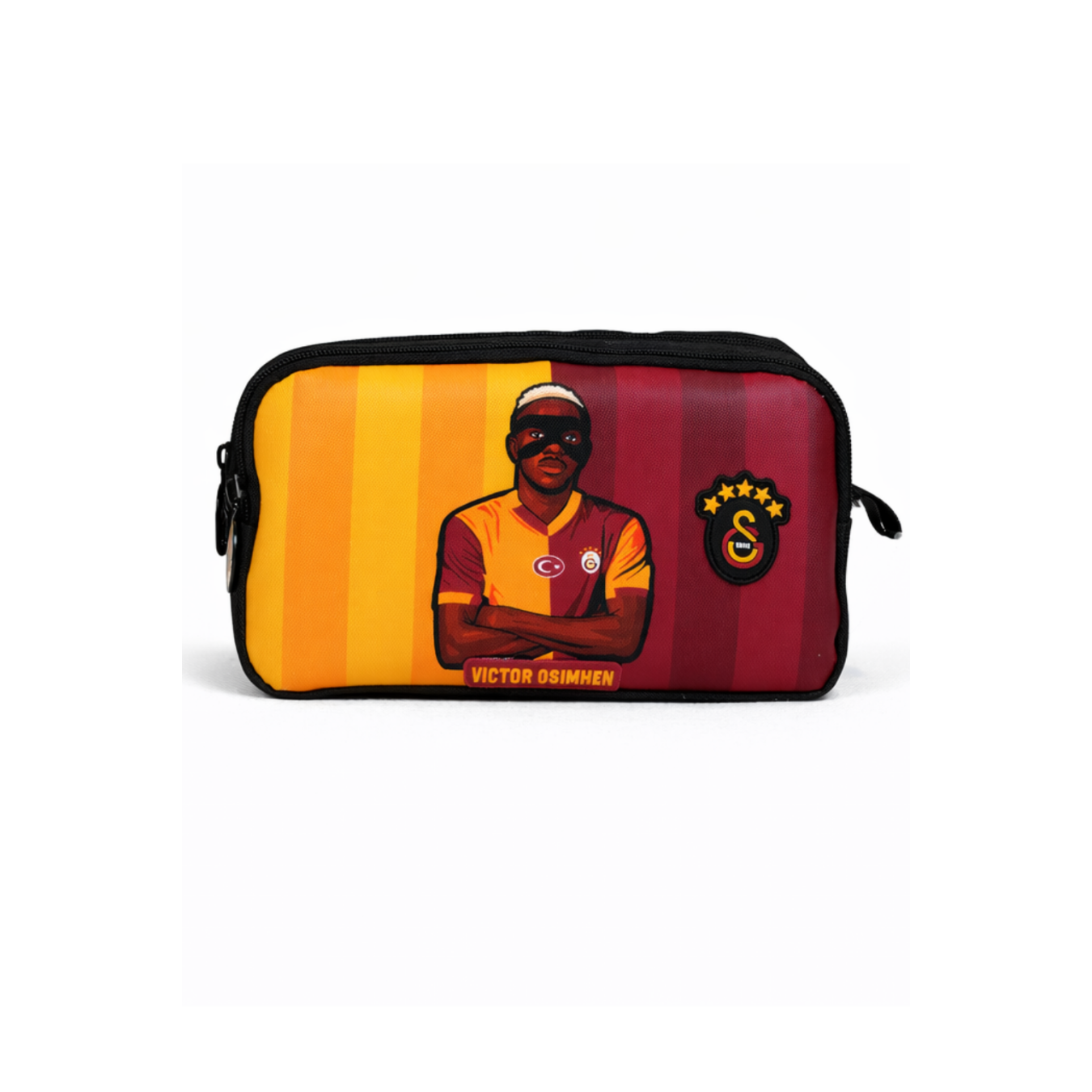 Galatasaray Lisanslı Victor Osimhen Figürlü Kalemlik - Çift Bölmeli Su İtici Kumaşlı Kalem Kutusu
