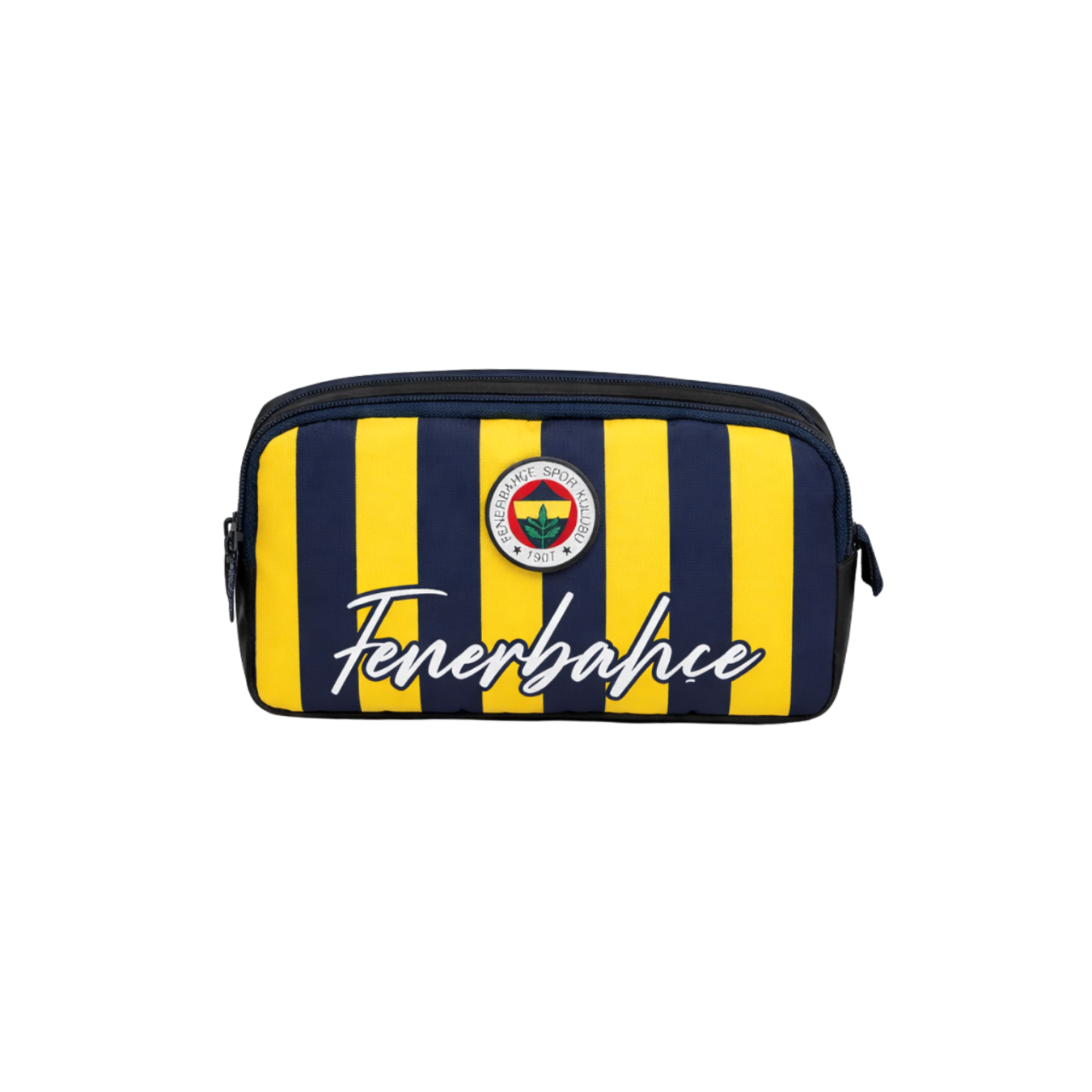 Fenerbahçe Lisanslı Klasik Çubuklu Kalemlik - Çift Bölmeli Sarı Lacivert Spor Kalem Çantası