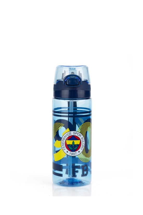Fenerbahçe Lisanslı 500ml Pipetli Kilitli Kapaklı Mavi Su Matarası - Orijinal FB Taraftar Suluk