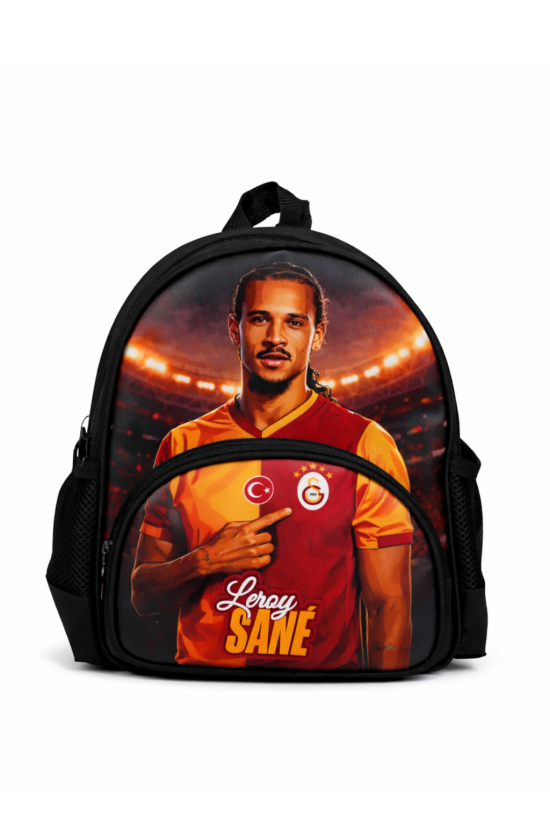 Galatasaray Lisanslı Leroy Sane Baskılı Anaokulu Çantası - Kreş ve Okul Öncesi Sırt Çantası