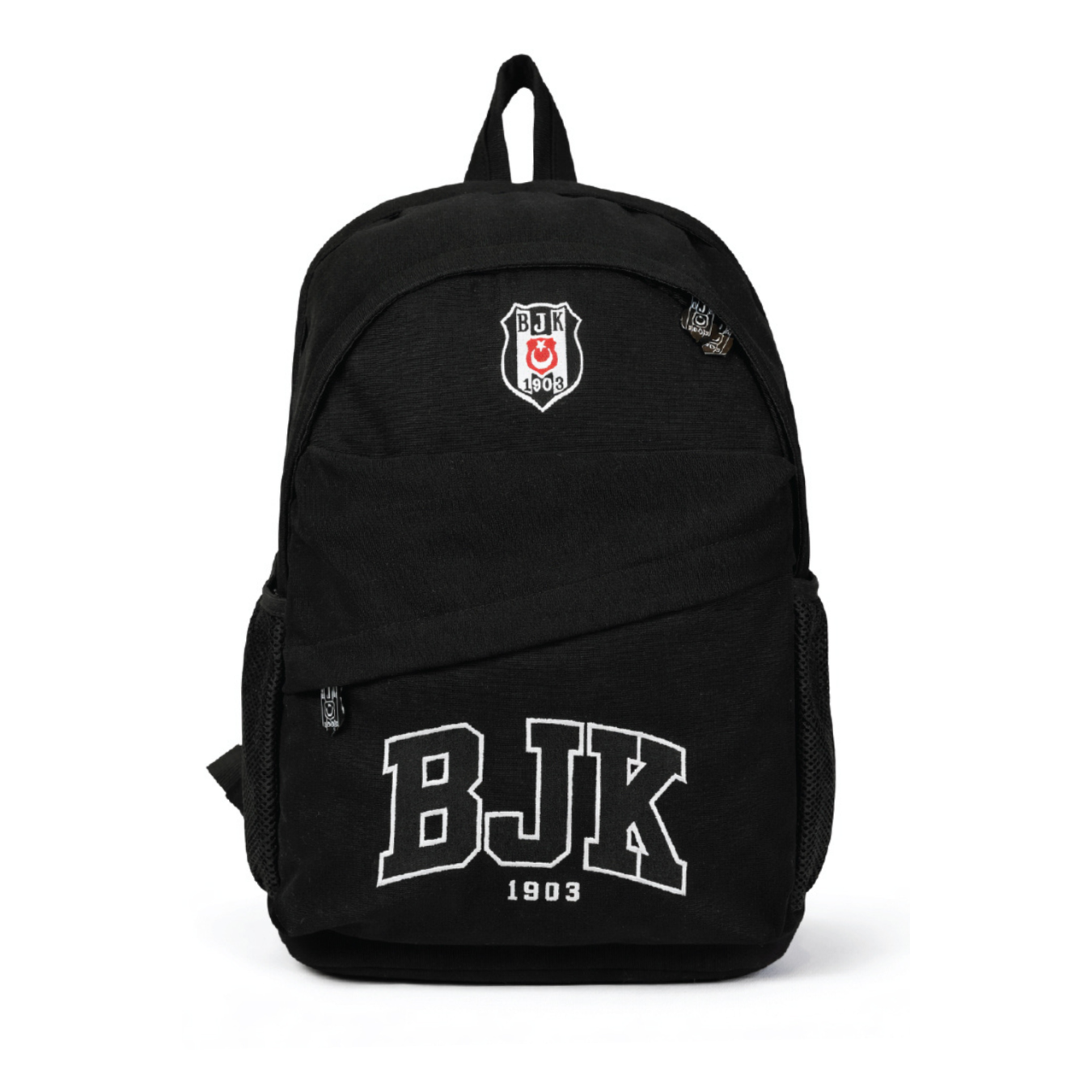 Beşiktaş Lisanslı Siyah Nakış Logolu Okul Çantası - 3 Bölmeli İlkokul ve Ortaokul Çantası