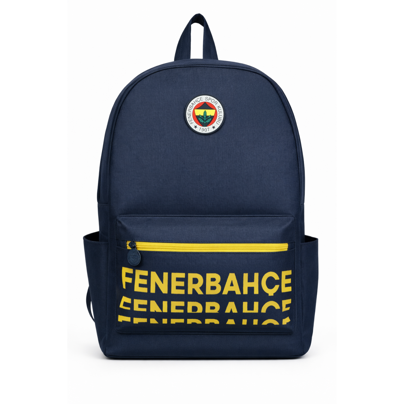 Fenerbahçe Lisanslı Lacivert Üç Bölmeli Sırt Çantası - Serigraf Baskılı Su İtici Kumaşlı Laptop Bölmeli Okul Çantası
