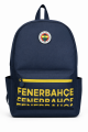 Fenerbahçe Lisanslı Lacivert Üç Bölmeli Sırt Çantası - Serigraf Baskılı Su İtici Kumaşlı Laptop Bölmeli Okul Çantası