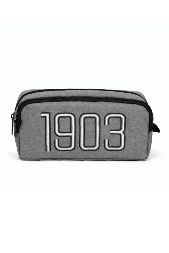 Beşiktaş Lisanslı 1903 Nakışlı Gri Kalem Çantası - Çift Bölmeli Taraftar Kalemliği