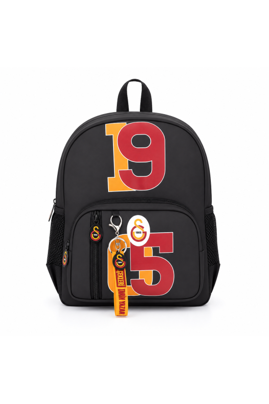 Galatasaray Lisanslı 3 Bölmeli Siyah Orijinal Anaokulu çantası