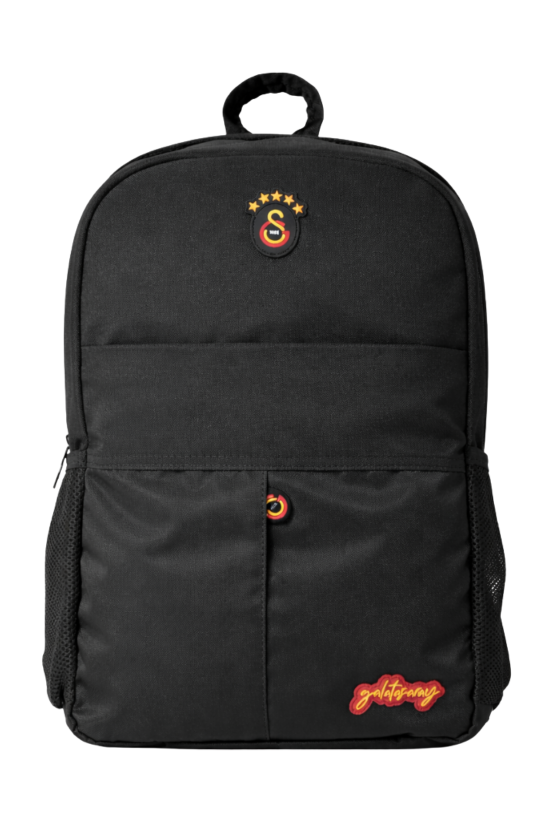 Galatasaray Lisanslı Su Geçirmez Siyah Sırt Çantası - Laptop Bölmeli